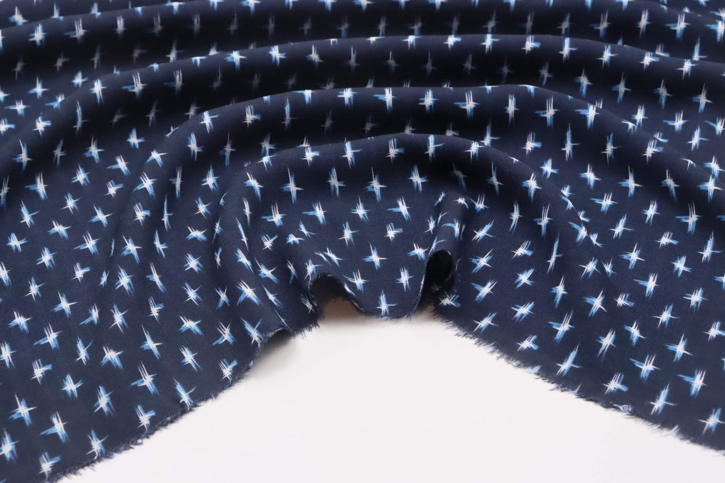 Tissu viscose bleu foncé imprimé supernova