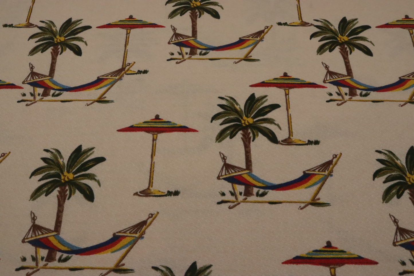Japanese cotton fabric with palm tree and hammock print