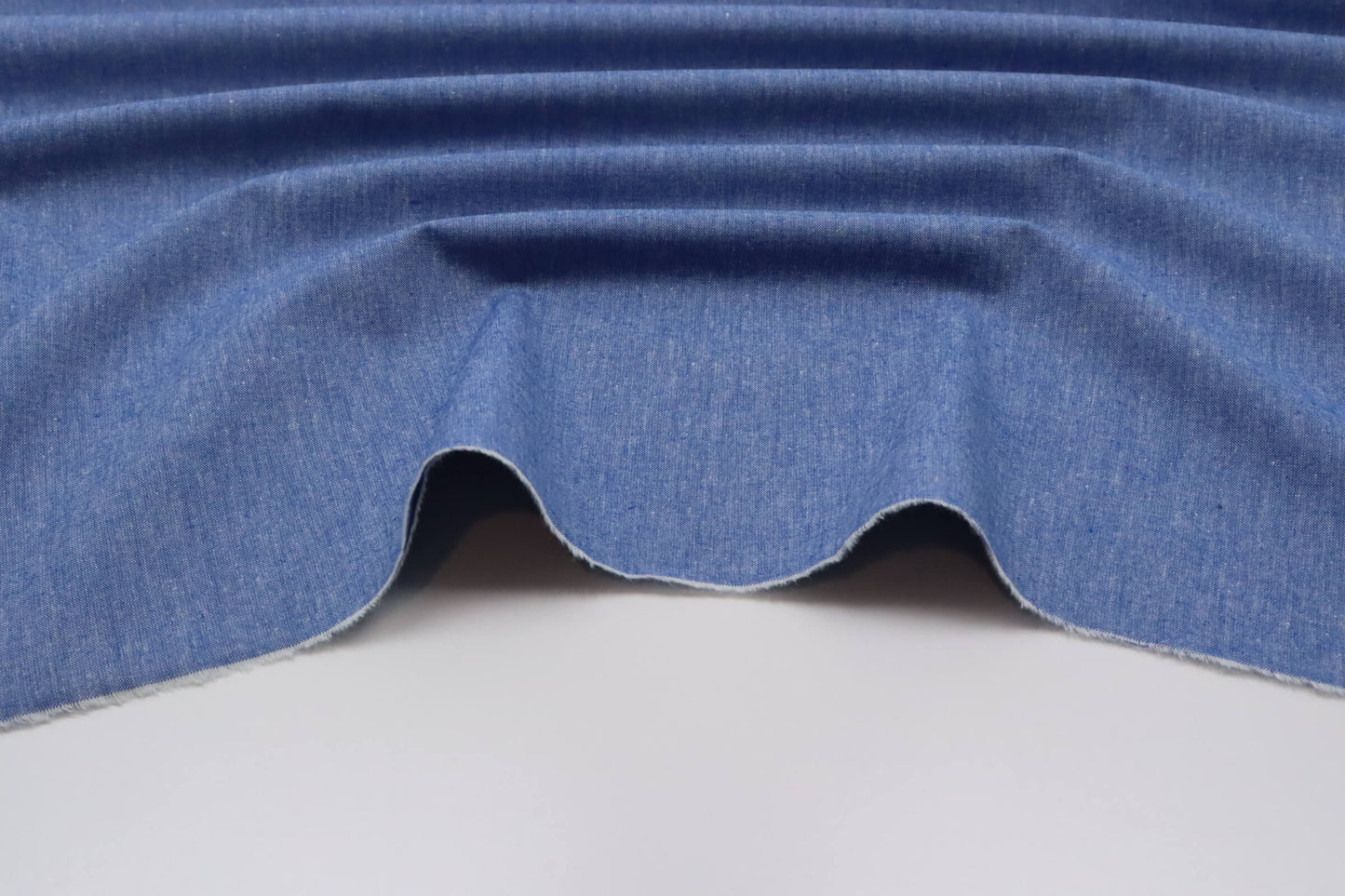 Tissu coton style chambray bleu chiné