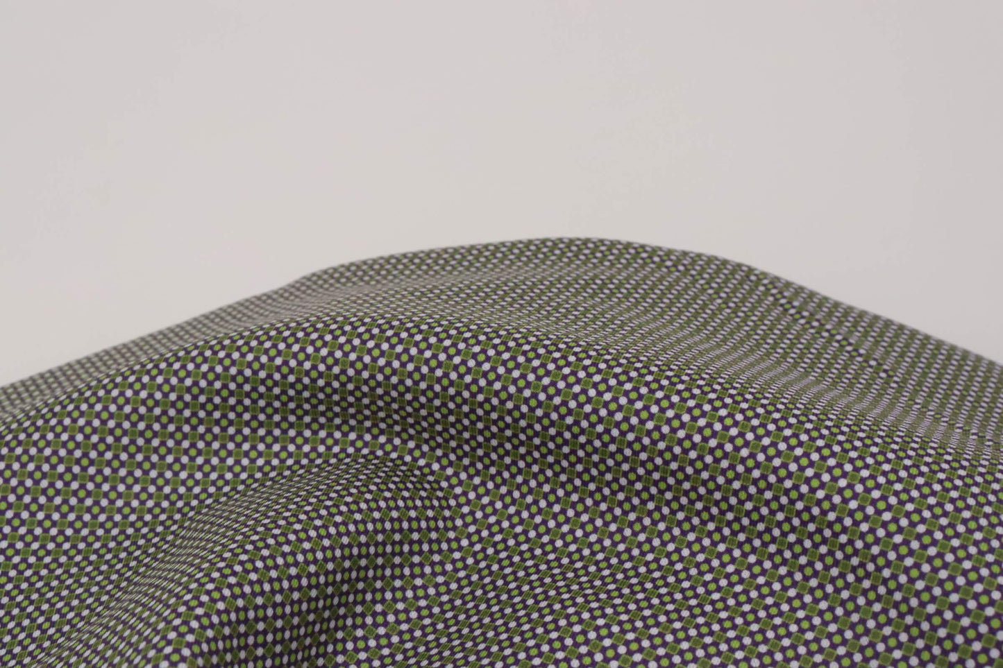 Green and purple printed cotton poplin fabric | Verde Antico