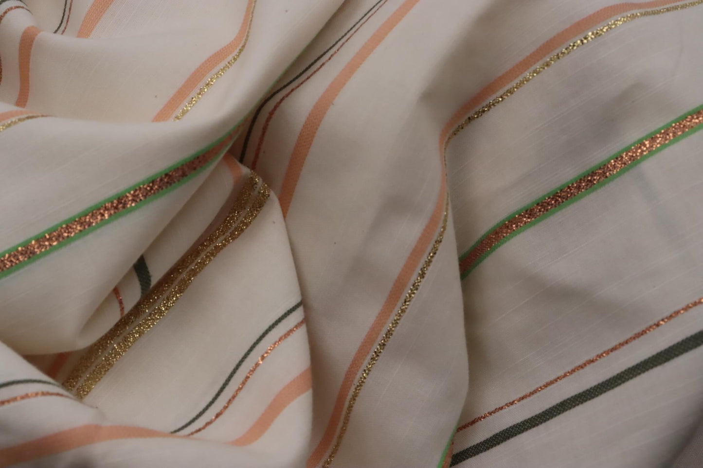 Tissu voile de coton rayé multicolore | Fête Foraine - Coupon de 2,3 mètres