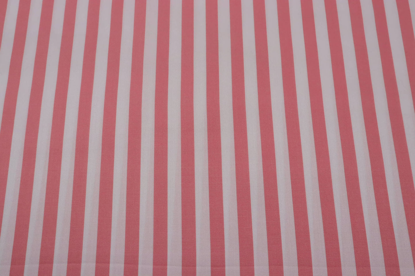 Tissu sergé de coton rayé rose et blanc | Rose Cabana - Coupon de 3 mètres
