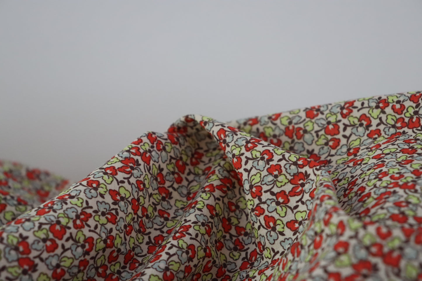 Cotton fabric | Floral print on ecru background