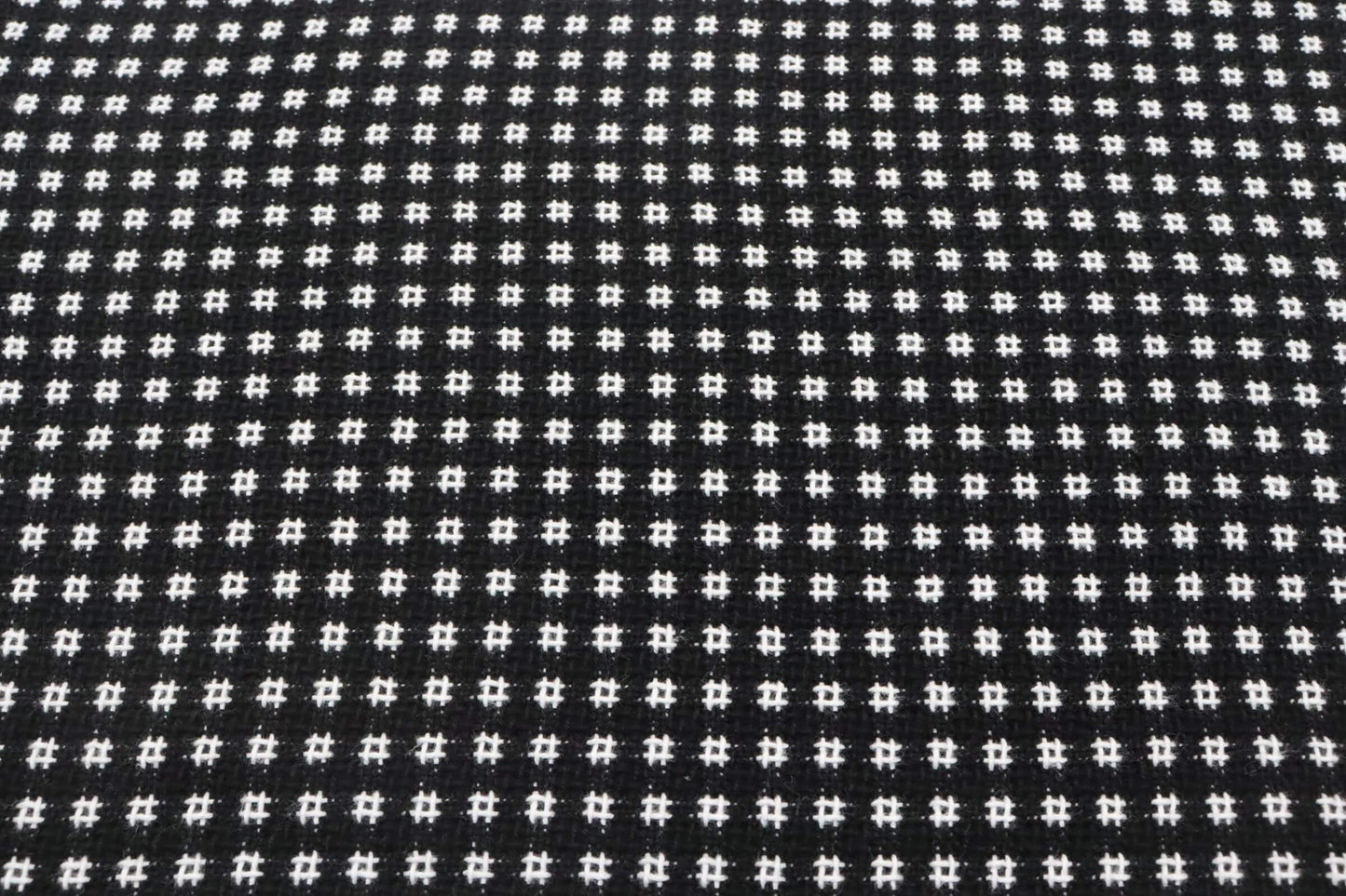 Wool fabric white squares on black background | Midnight