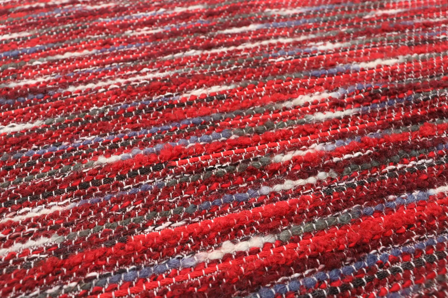 Red Linear Tweed Effect Fabric | Nordic Ember