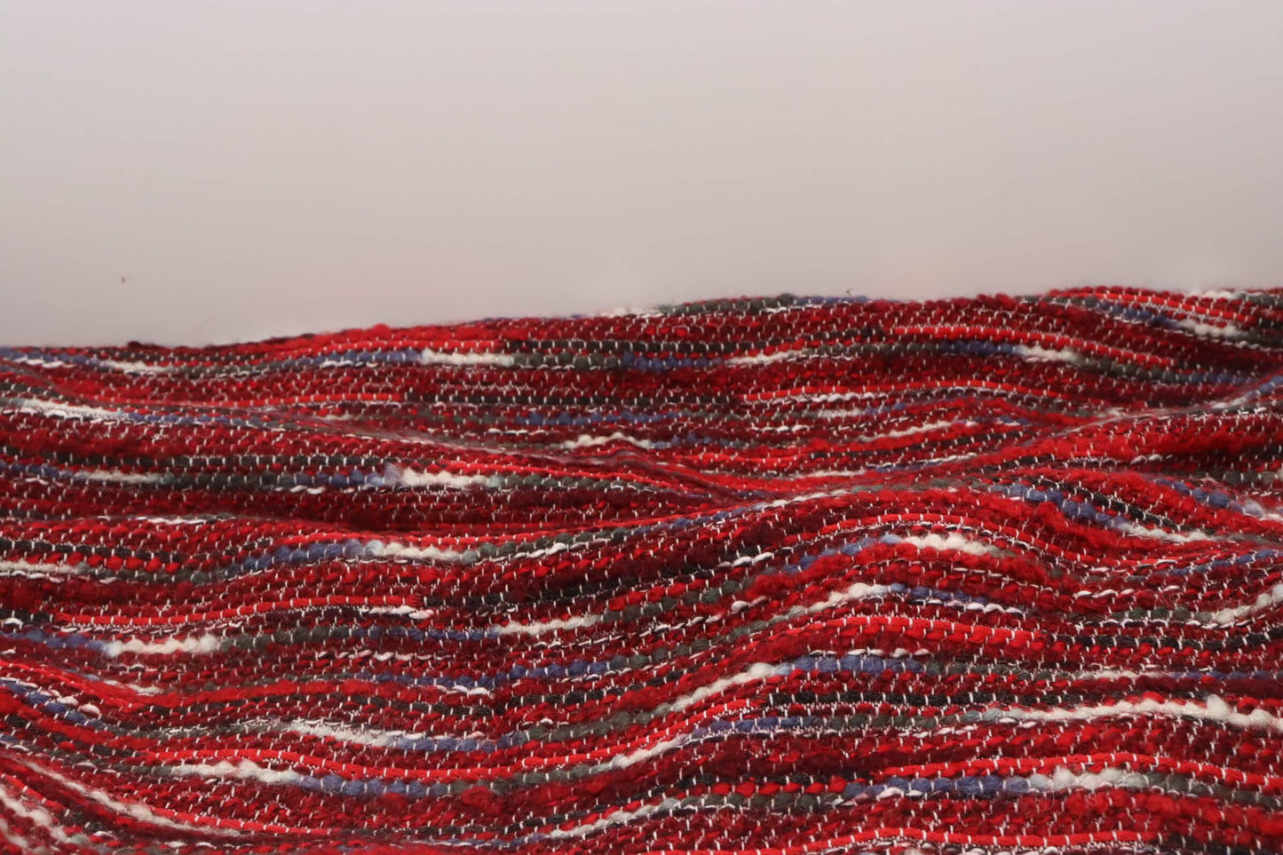 Red Linear Tweed Effect Fabric | Nordic Ember