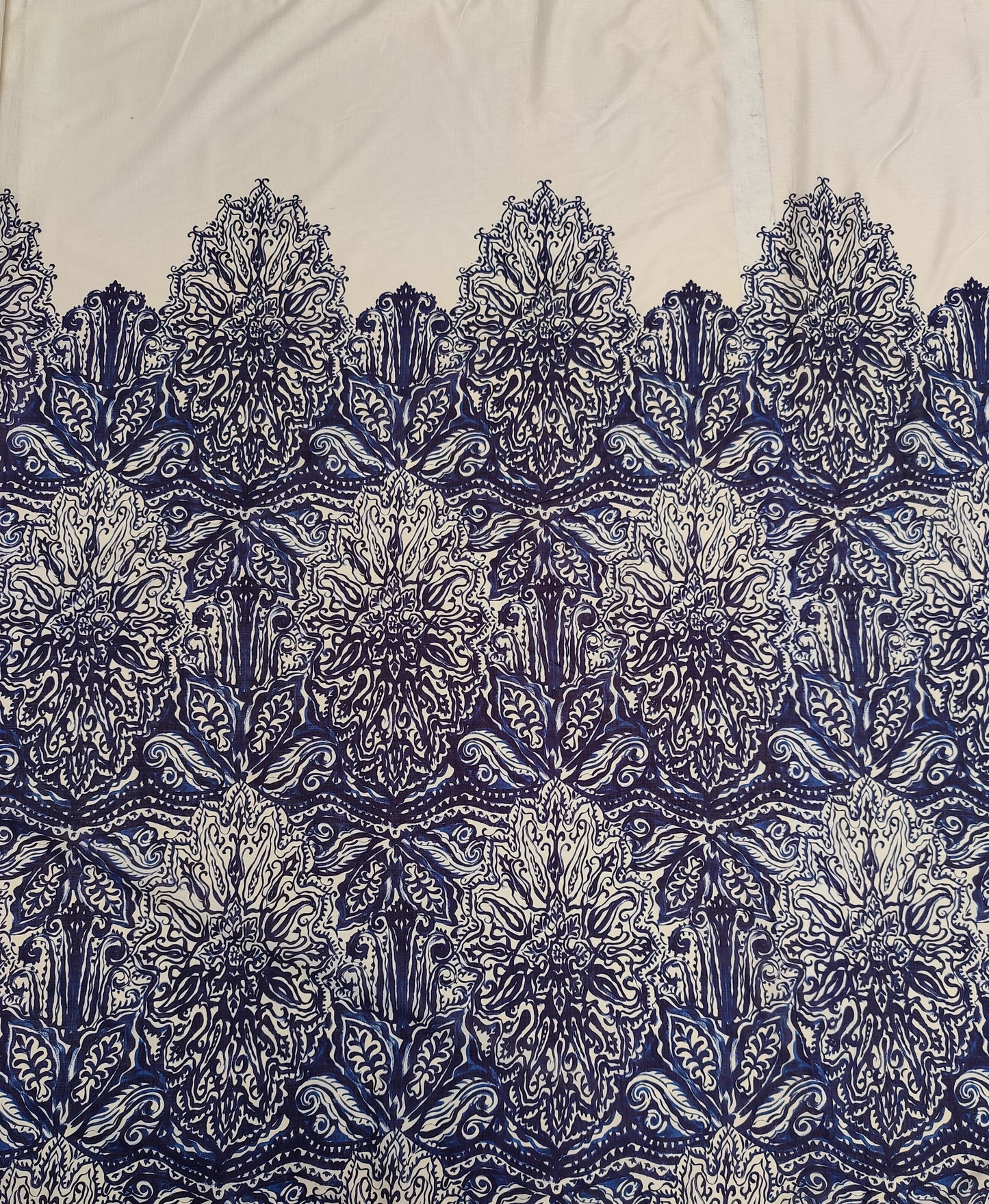 Bedruckter Baumwoll-Voile-Stoff | Blaues Minarett