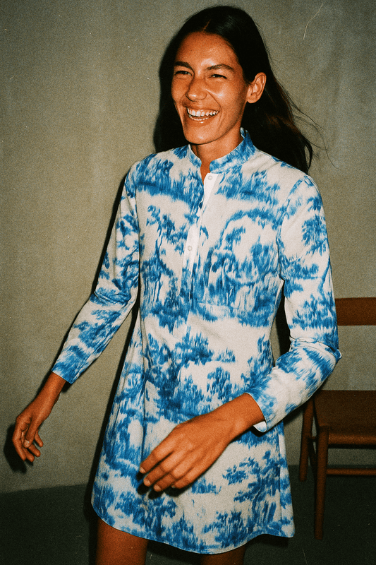 Tissu popeline de coton imprimé tie and dye | Bleu Majesté