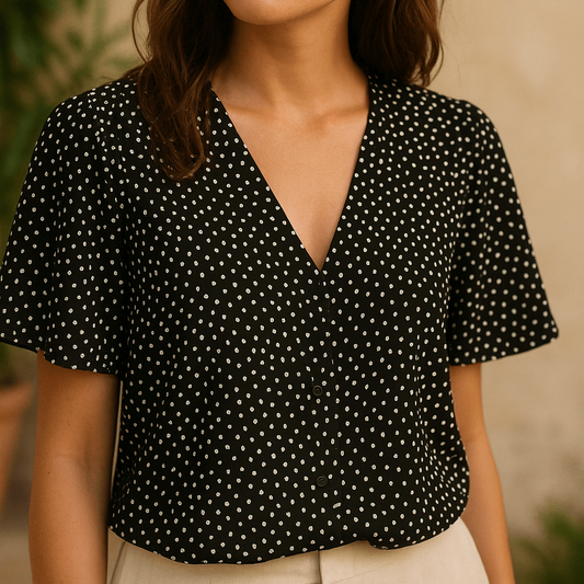 Tissu viscose italienne imprimé à pois | Noémie