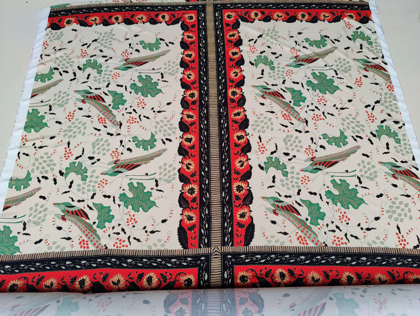 Tissu crêpe de viscose inspiration japonaise imprimé exclusif | Paravent de Kyoto
