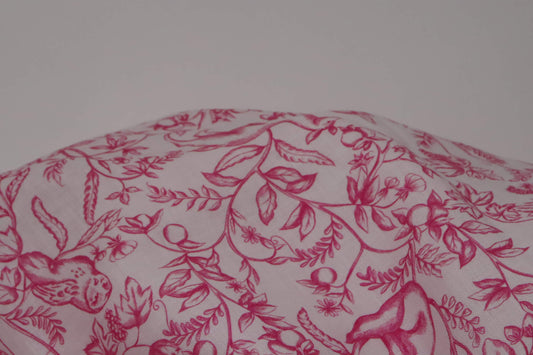Bedruckter fuchsiafarbener Toile-de-Jouy-Leinenstoff | Wald von Diana