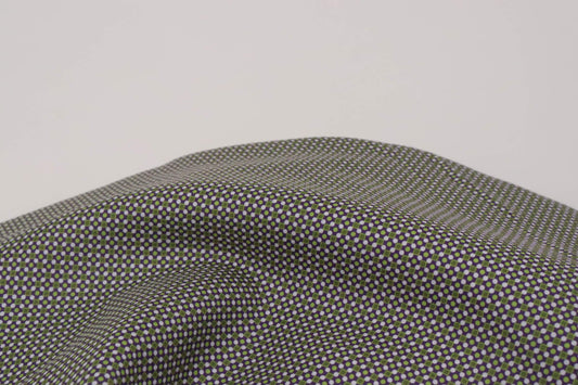 Tissu popeline de coton imprimé vert et violet | Verde Antico