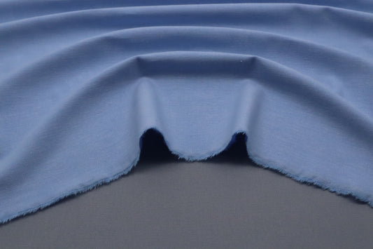 Tissu coton chambray bleu clair