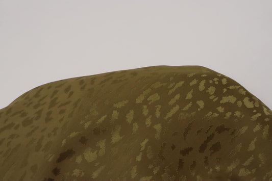 Tissu jacquard viscose et soie motif léopard kaki | Savane de Damas