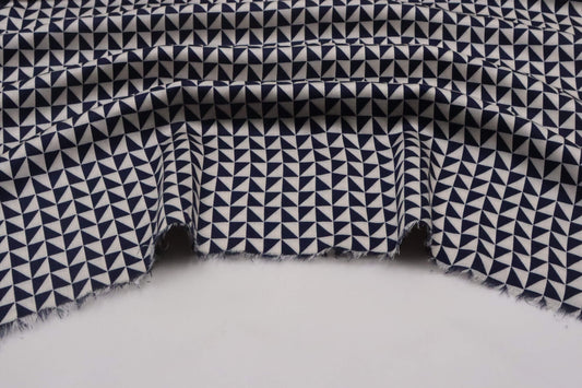 Tissu satin de viscose imprimé graphique | Fugue Chromatique