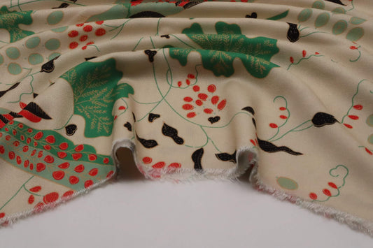 Tissu crêpe de viscose inspiration japonaise imprimé exclusif | Paravent de Kyoto