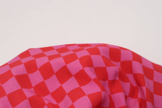 Tissu crêpe de viscose à damiers irréguliers | Électra