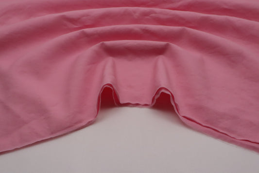 Tissu viscose et coton lavé rose