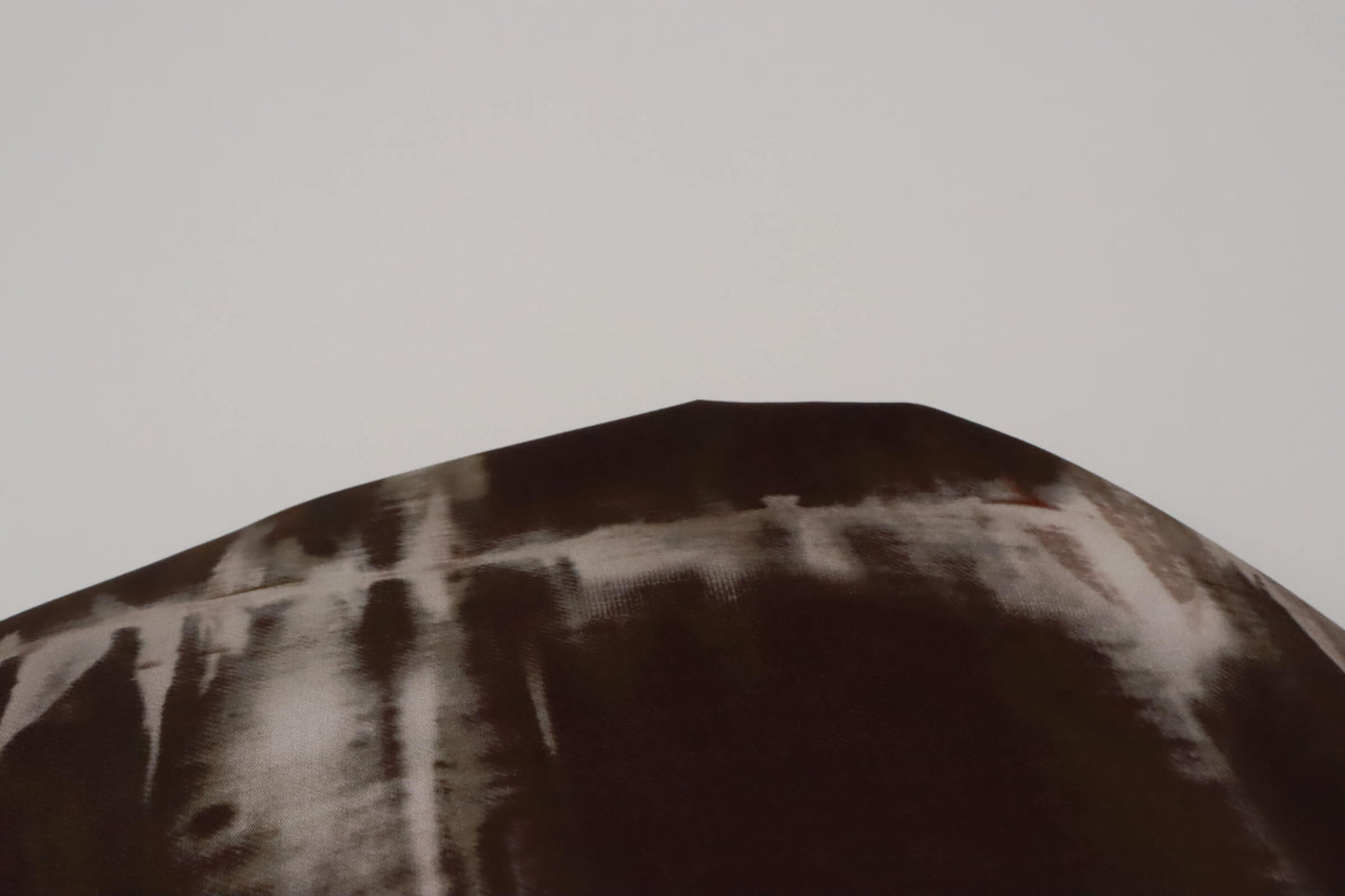 Brown-green-beige tie-dye printed cotton poplin fabric | Vertige Minéral