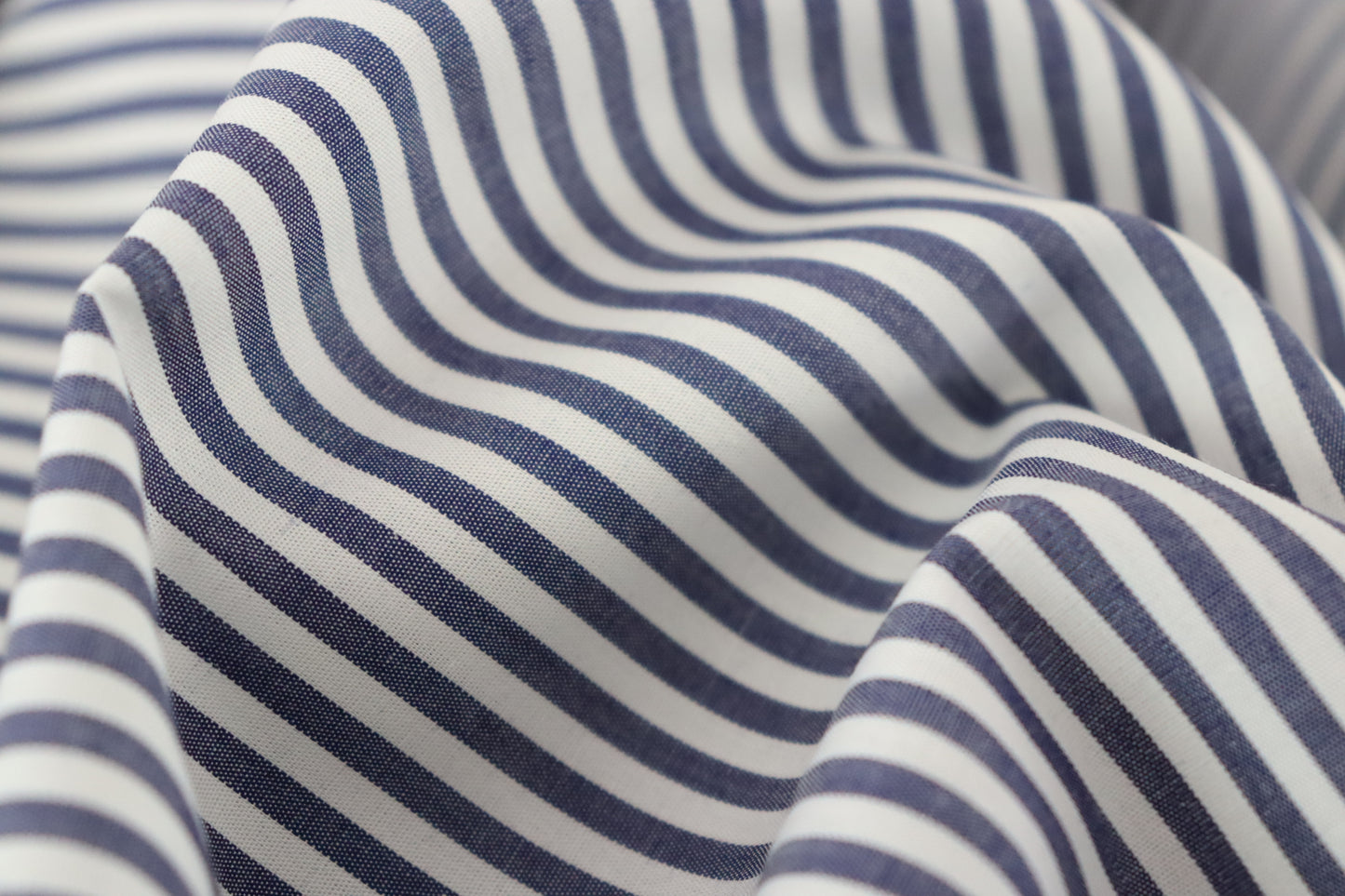 Tissu coton tissé teint | Rayé bleu et blanc