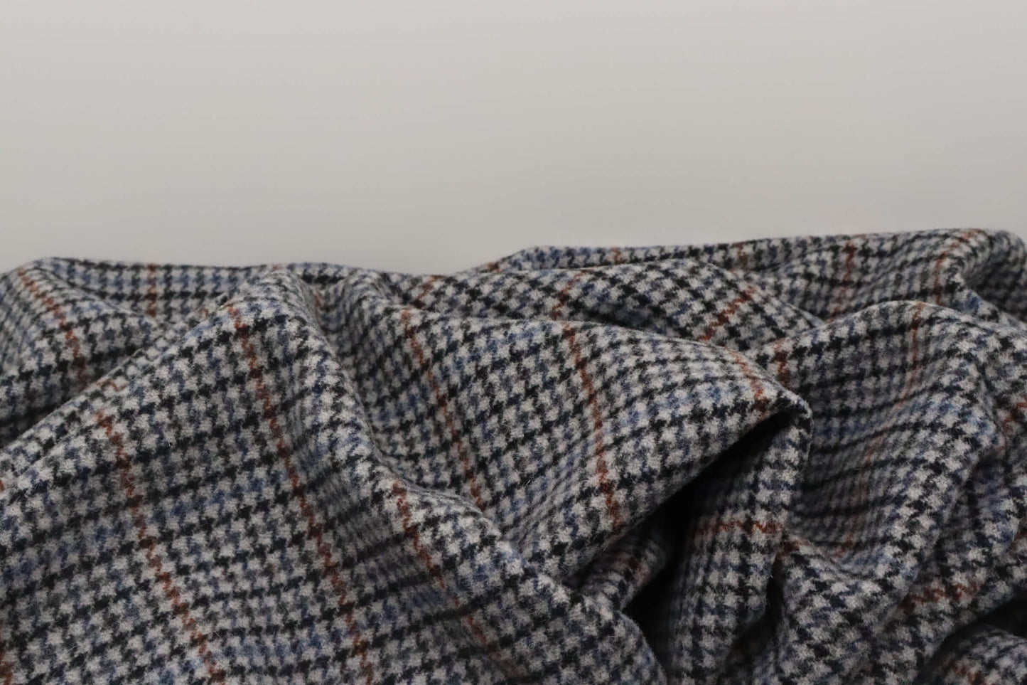 Tissu laine tartan | Bleu-gris