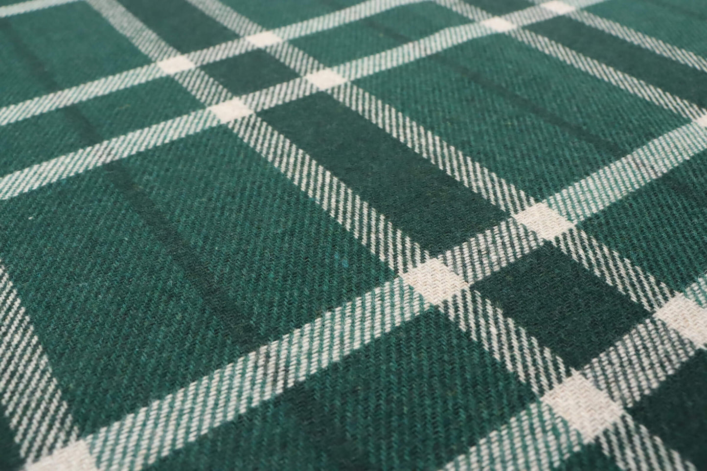 Tissu lainage tartan vert | Brume Verdoyante