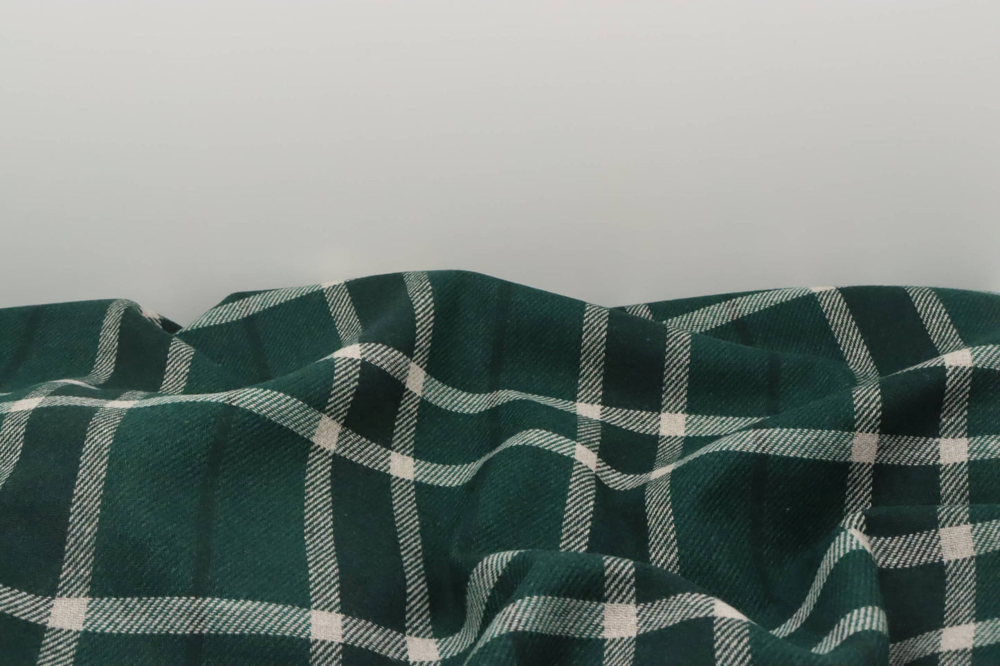 Tissu lainage tartan vert | Brume Verdoyante