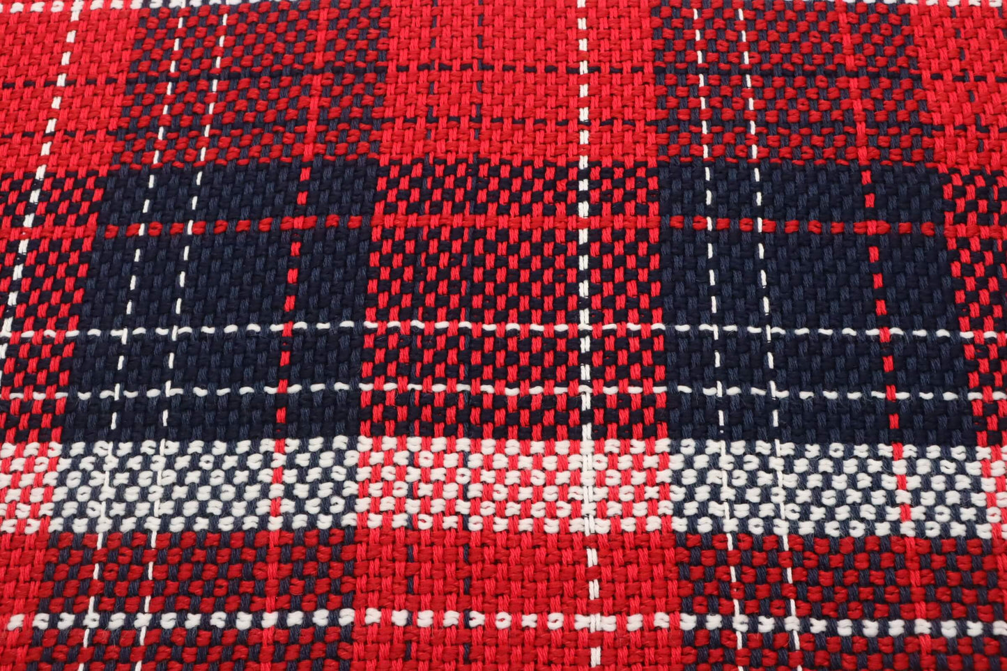 Tissu tweed tartan rouge bleu et blanc | Brenno