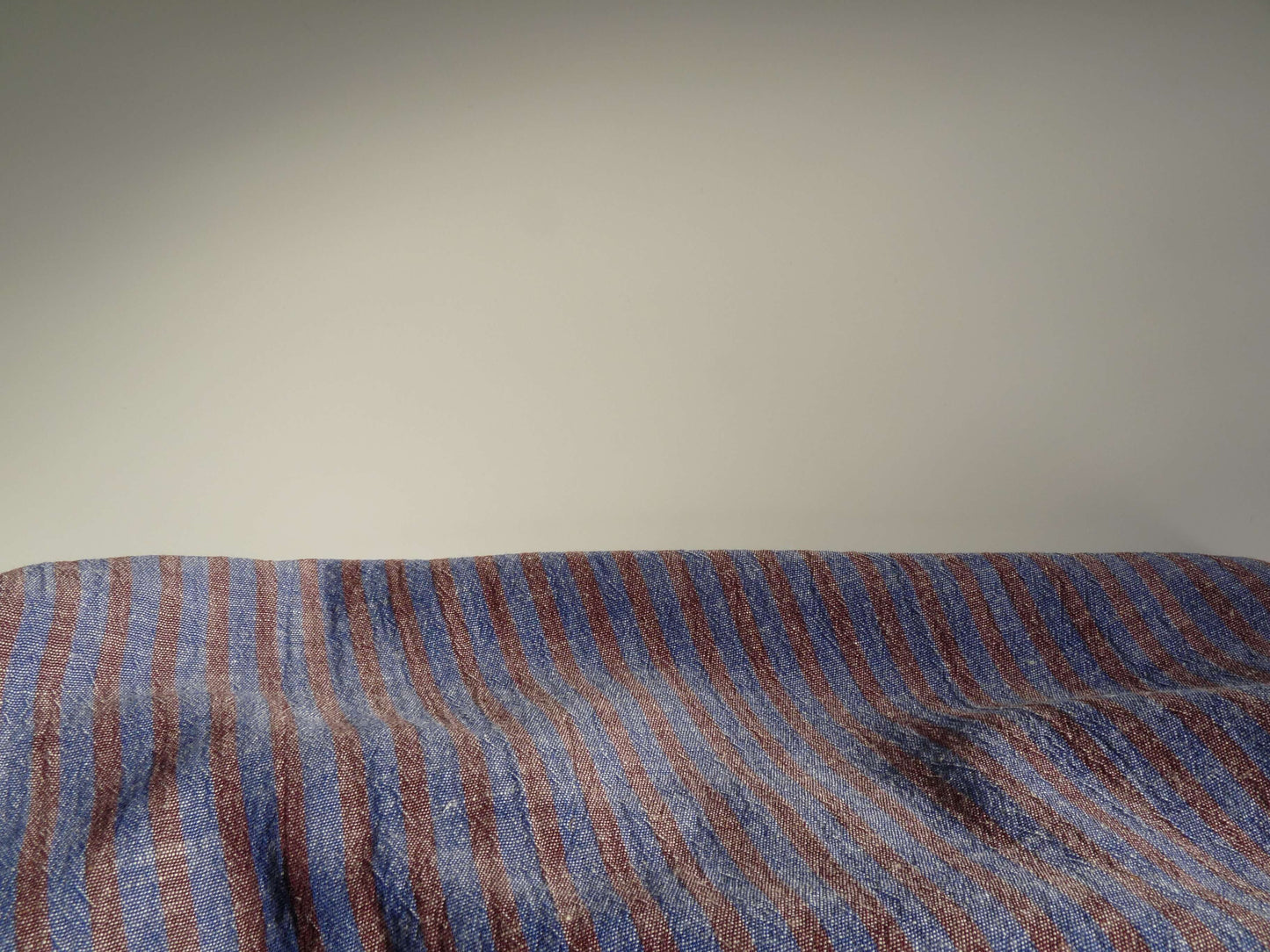 Tissu lin coton | Rayures bleues foncées et marrons