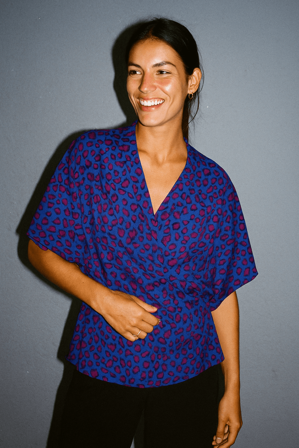 Leopard print viscose crepe fabric | Indigo Fawn