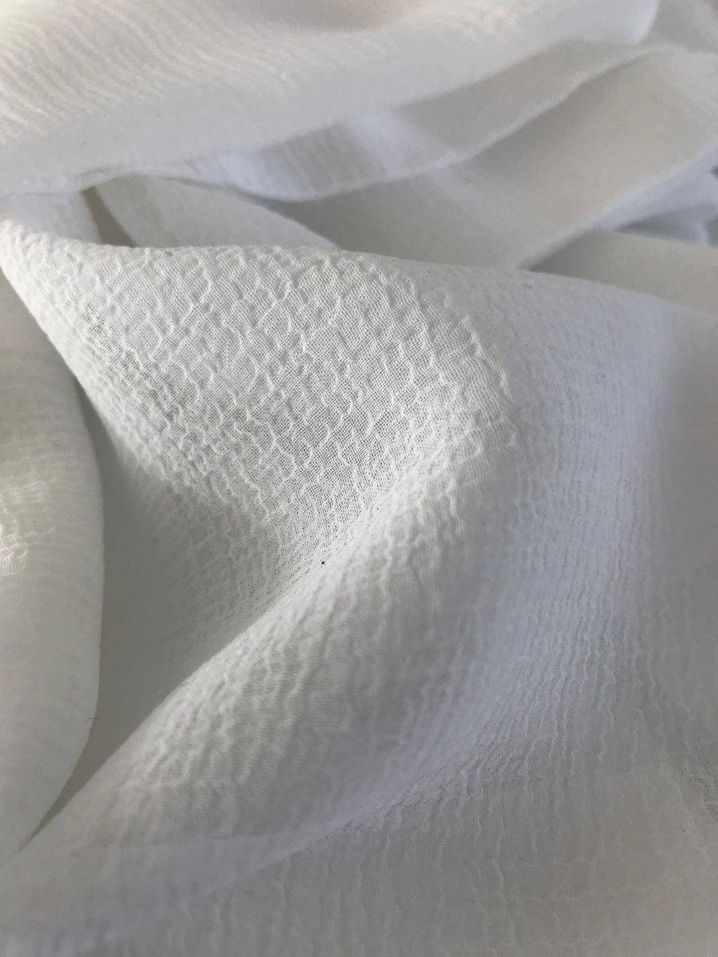 Tissu crêpe texturé Blanc