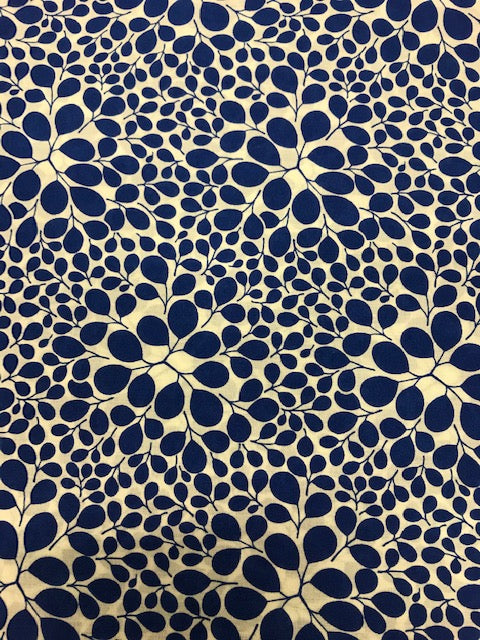 Tissu coton imprimé bleu