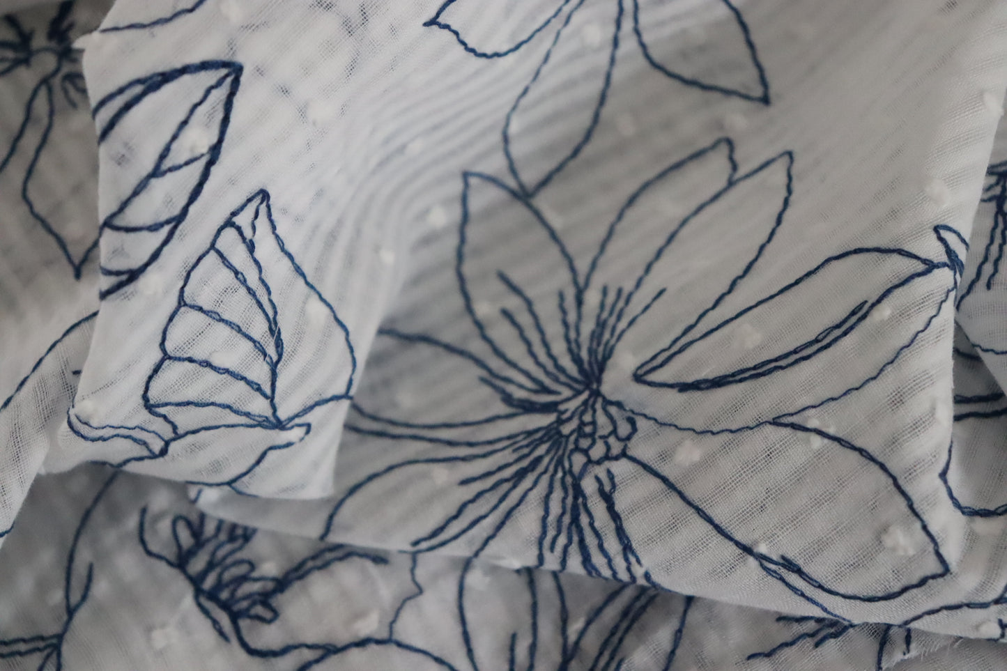 Tissu Coton plumetis brodé | Mathilde