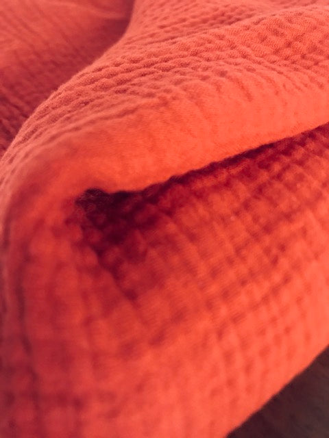 Tissu Double Gaze de Coton - Burnt orange