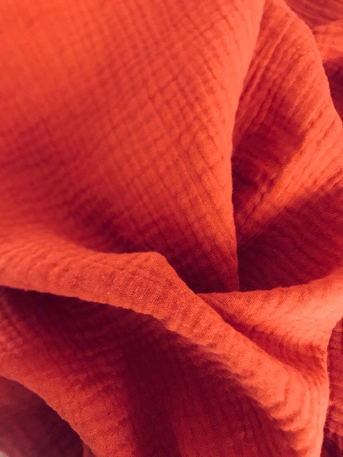 Tissu Double Gaze de Coton Burnt orange