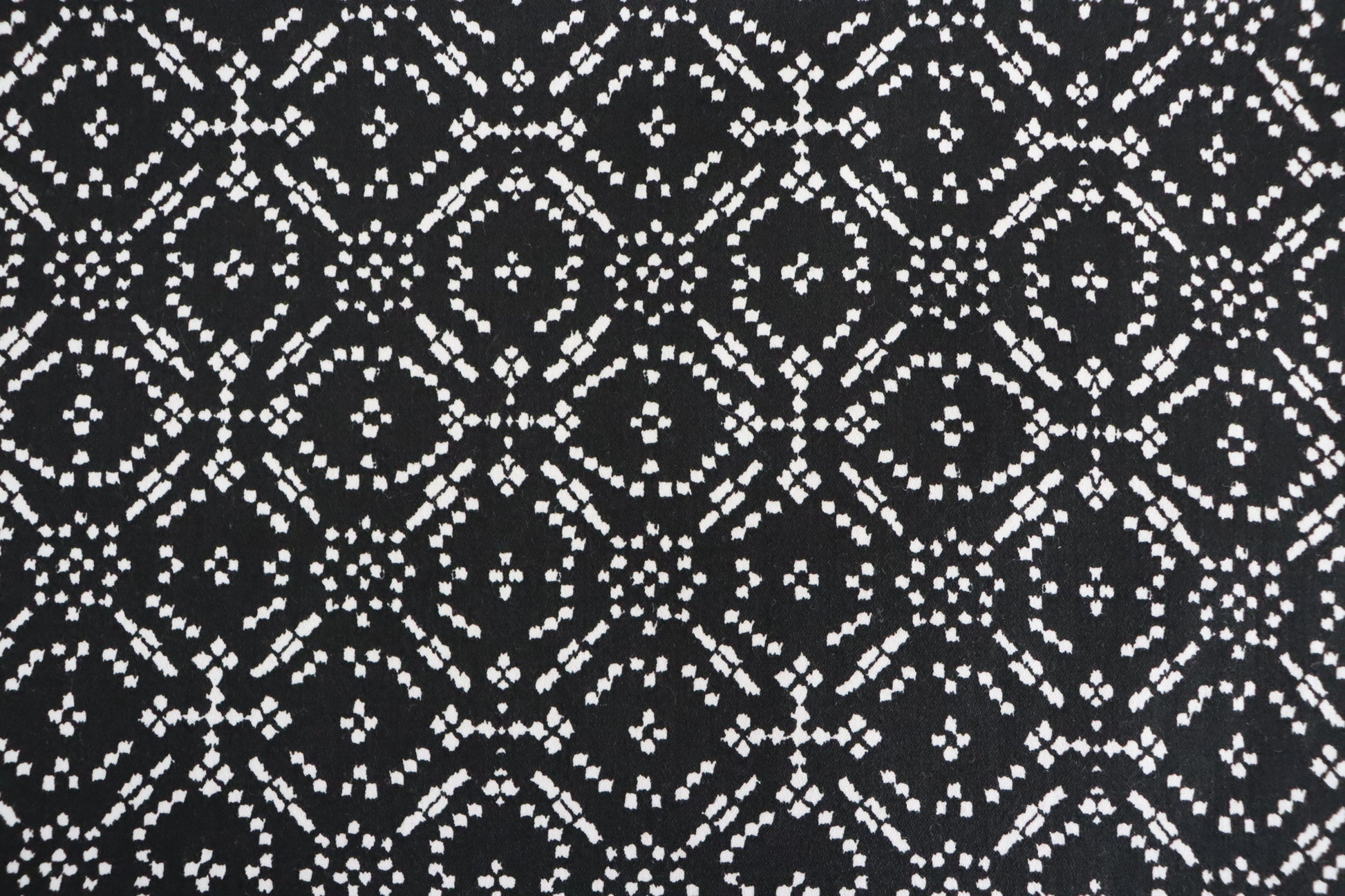 tissu coton imprimé design noir