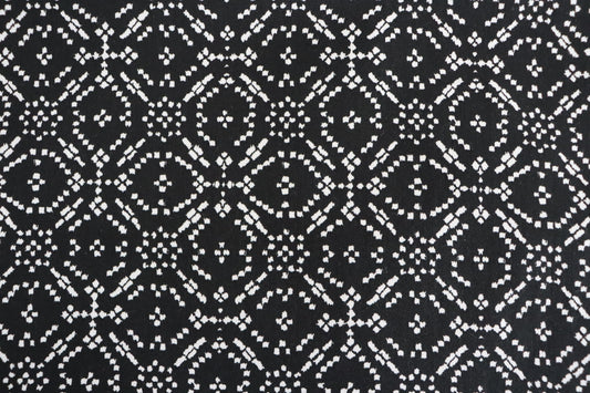 tissu coton imprimé design noir