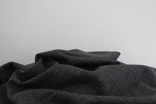 tissu laine mélangée gris/noir