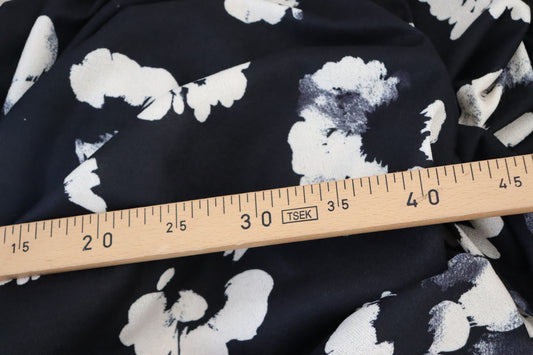 Tissu jersey | Imprimé grandes fleurs écrues